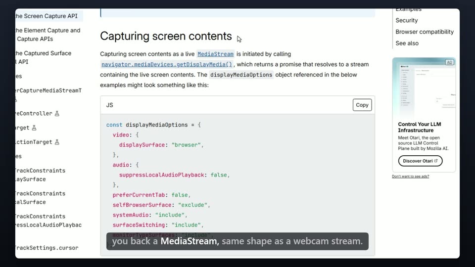 A frame from Screen Capture API, explained